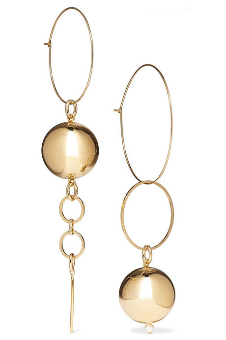 Solar gold-plated faux pearl earrings