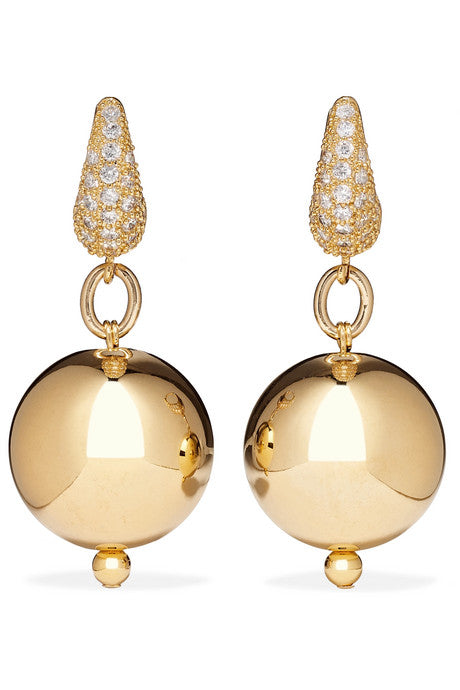 Full Moon gold-plated cubic zirconia earrings