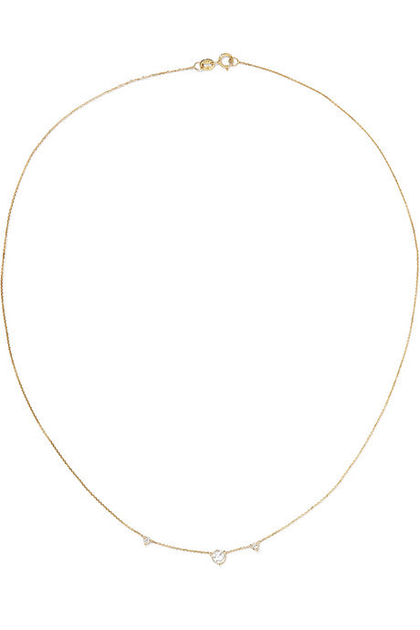 Three Step 14-karat gold diamond necklace