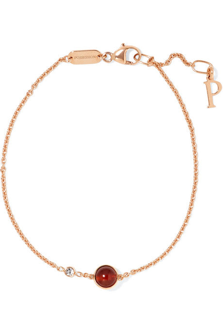 Possession 18-karat rose gold, carnelian and diamond bracelet