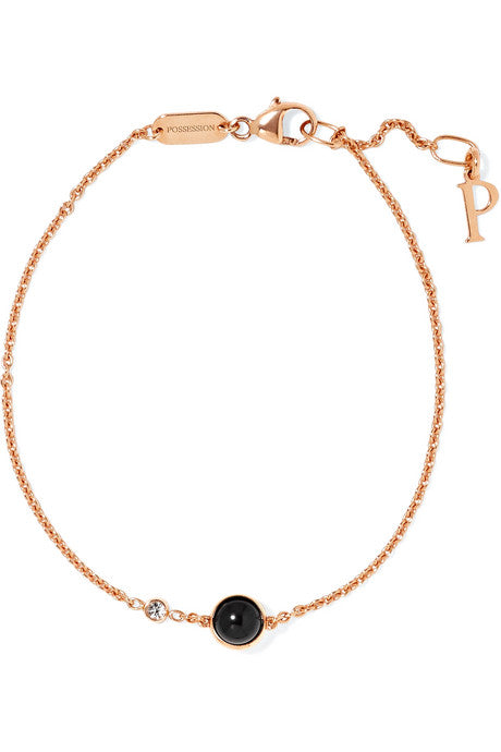 Possession 18-karat rose gold, onyx and diamond bracelet