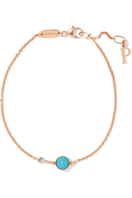 Possession 18-karat rose gold, turquoise and diamond bracelet