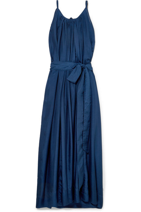 Genevieve pleated silk-habotai maxi dress