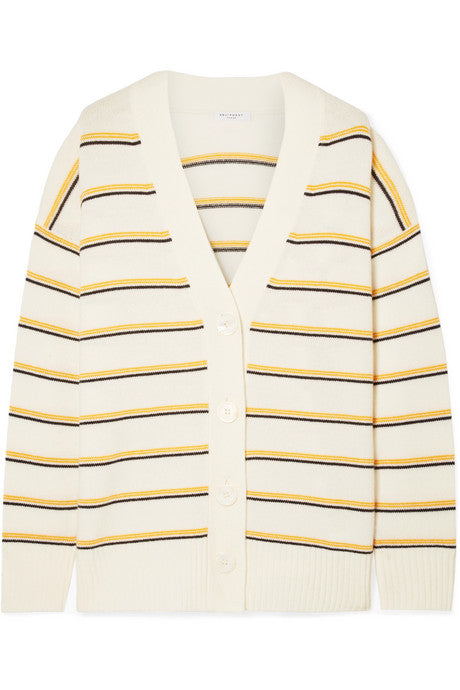 Elder striped wool and cashmere-blend cardigan