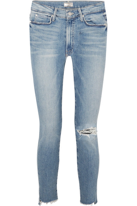 The Stunner distressed high-rise stretch skinny jeans