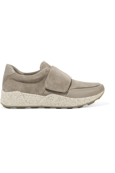 Gage leather-trimmed suede sneakers