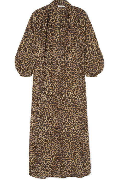 Farouche leopard-print cotton-voile kaftan