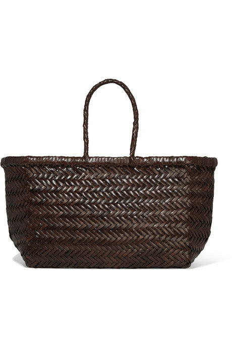 Bamboo Triple Jump small woven leather tote