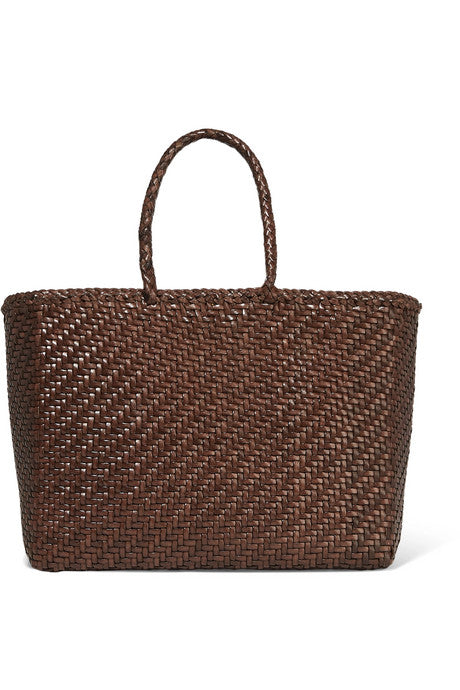 Basket big woven leather tote