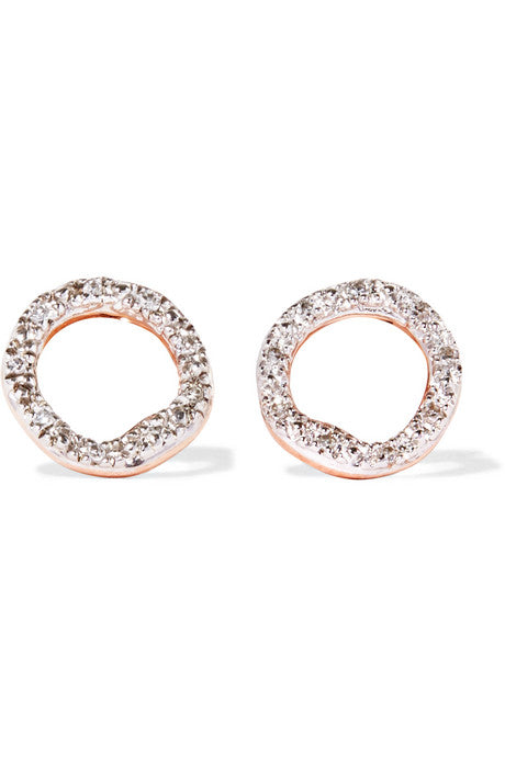 Riva Circle rose gold vermeil diamond earrings