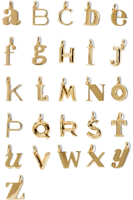 A-Z Alphabet Letter gold vermeil pendants