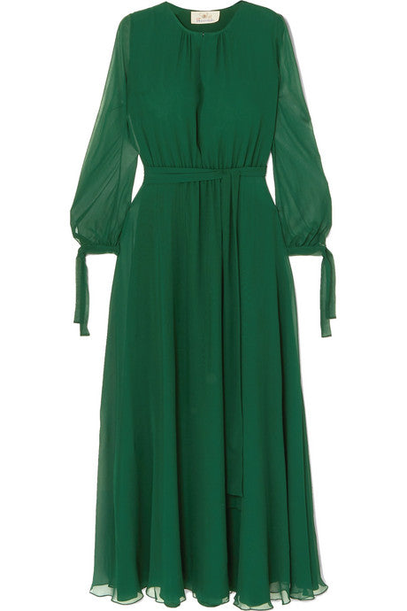 Amanda silk-georgette maxi dress