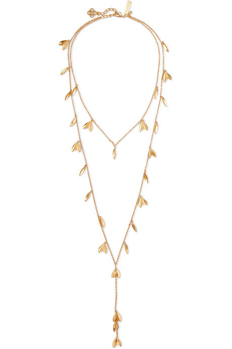 Dot Leaf gold-tone necklace