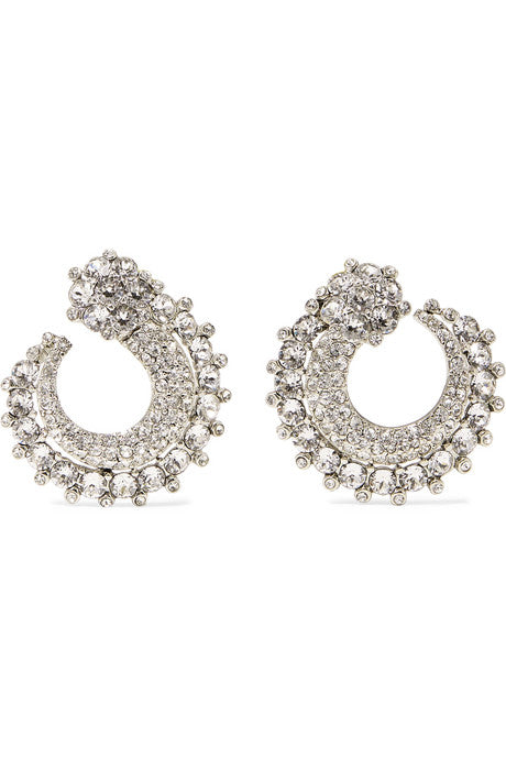 Silver-tone crystal earrings