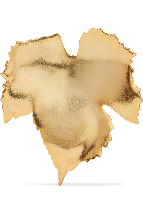 Grape Leaf gold-tone brooch
