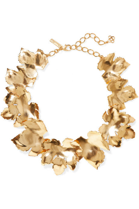 Grape Leaf gold-tone necklace