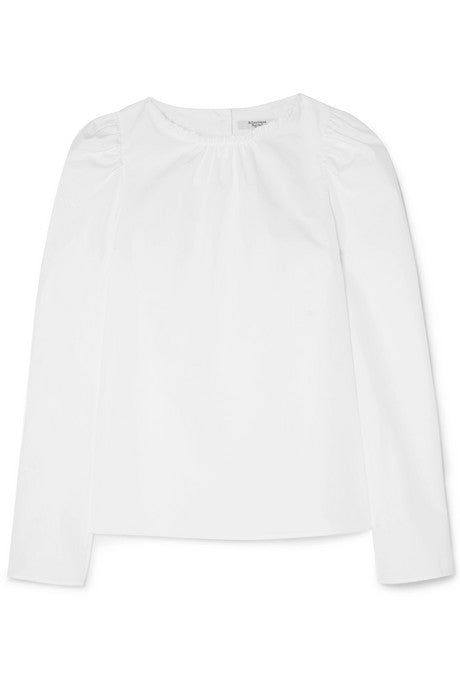 Datcha gathered cotton-poplin blouse