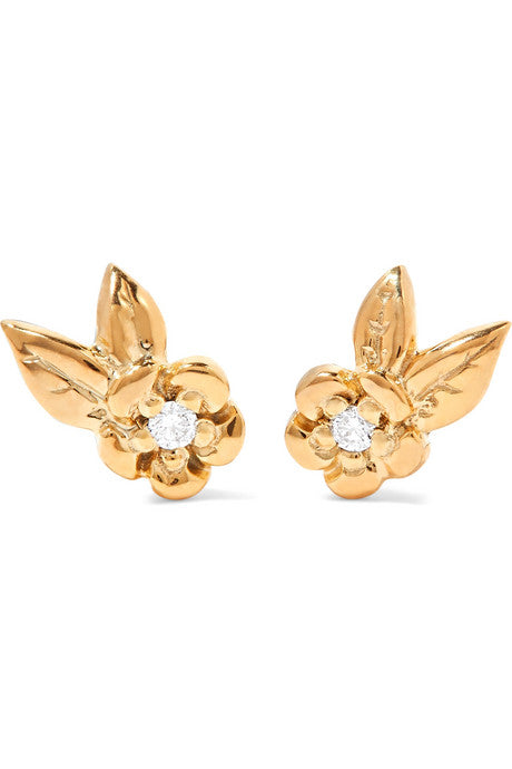 Alba gold-plated diamond earrings