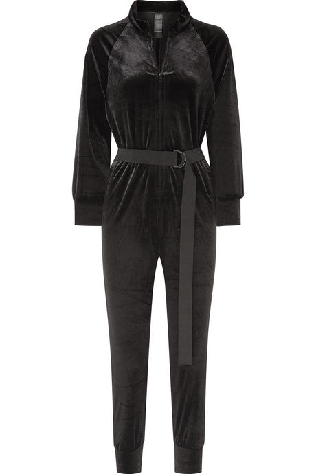 Turtle stretch-velvet jumpsuit