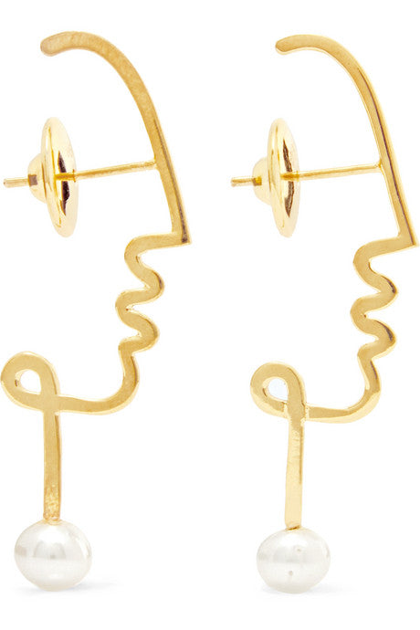 Henri gold-plated pearl earrings