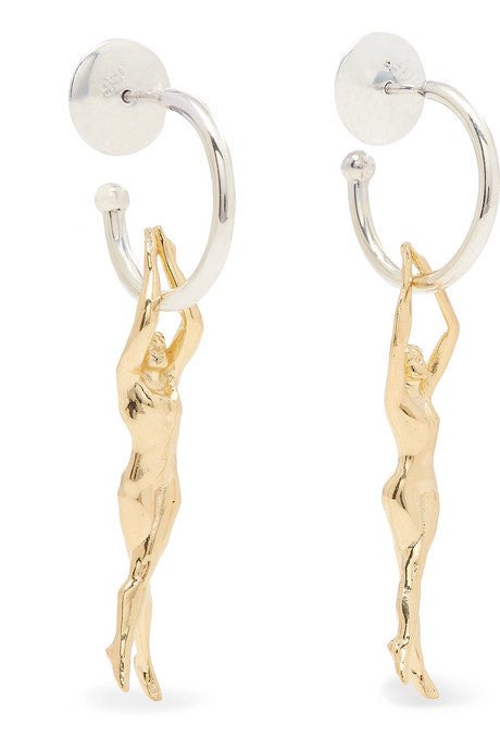 René silver and gold-plated hoop earrings