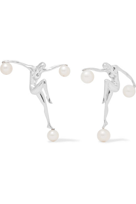 Gilot silver pearl earrings