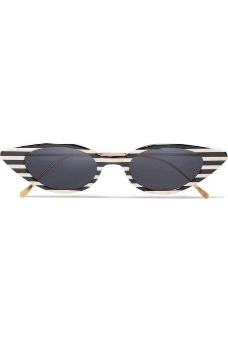 Marianne cat-eye striped acetate and gold-tone sunglasses