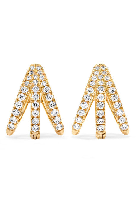 Cris 18-karat gold diamond earrings