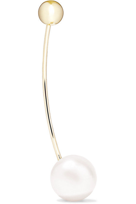 Elipse 14-karat gold pearl earring