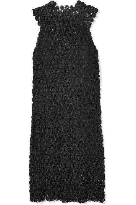 Crocheted lace midi dress