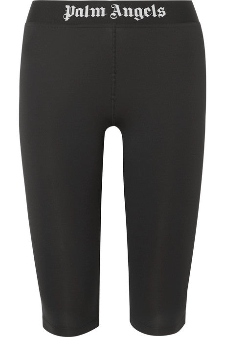 Cropped intarsia-trimmed stretch leggings