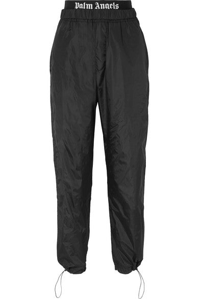 Intarsia-trimmed shell track pants