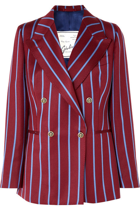 Stella double-breasted striped wool blazer