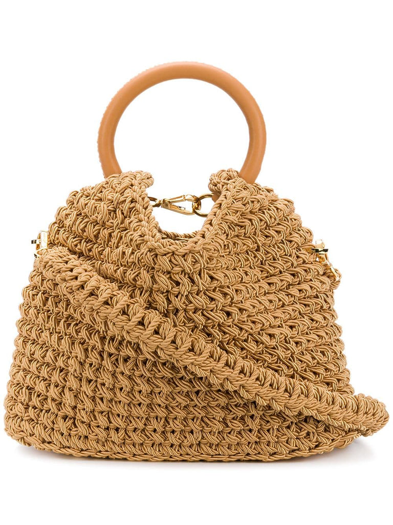 knitted tote bag