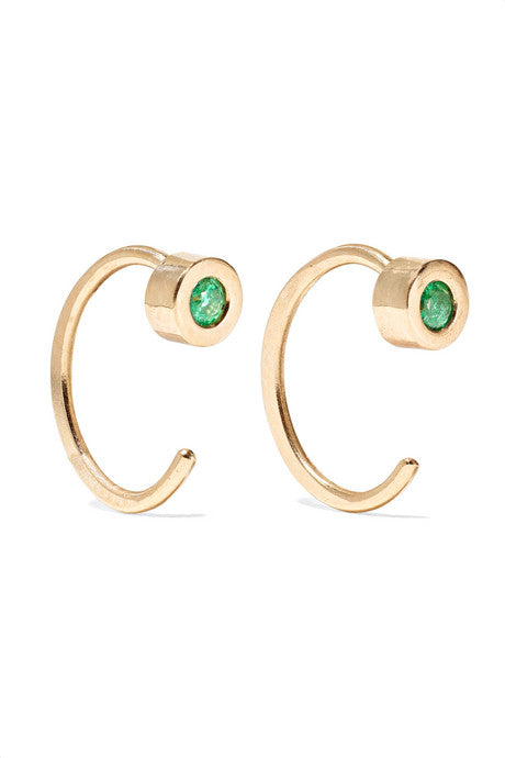 14-karat gold emerald earrings