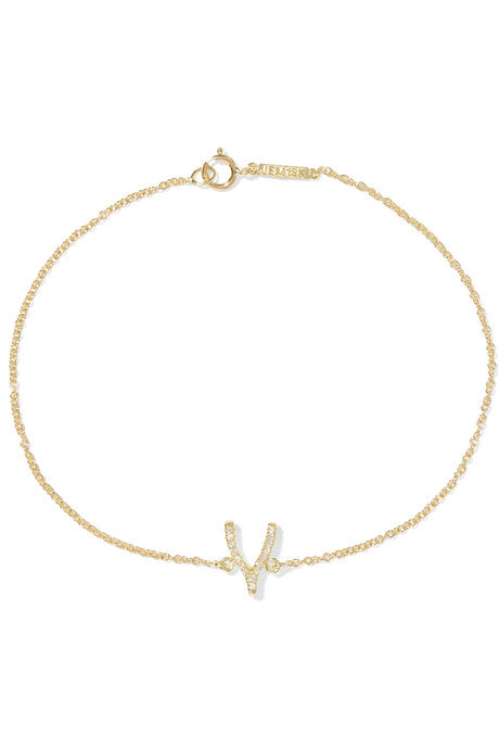 Wishbone 18-karat gold diamond bracelet