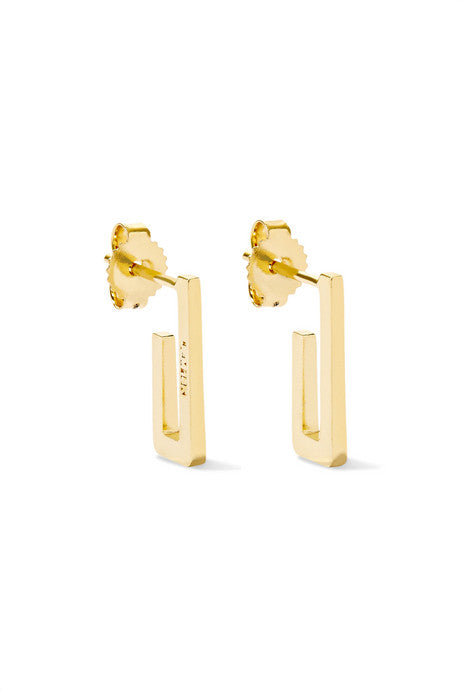 Mini Rectangle 18-karat gold earrings