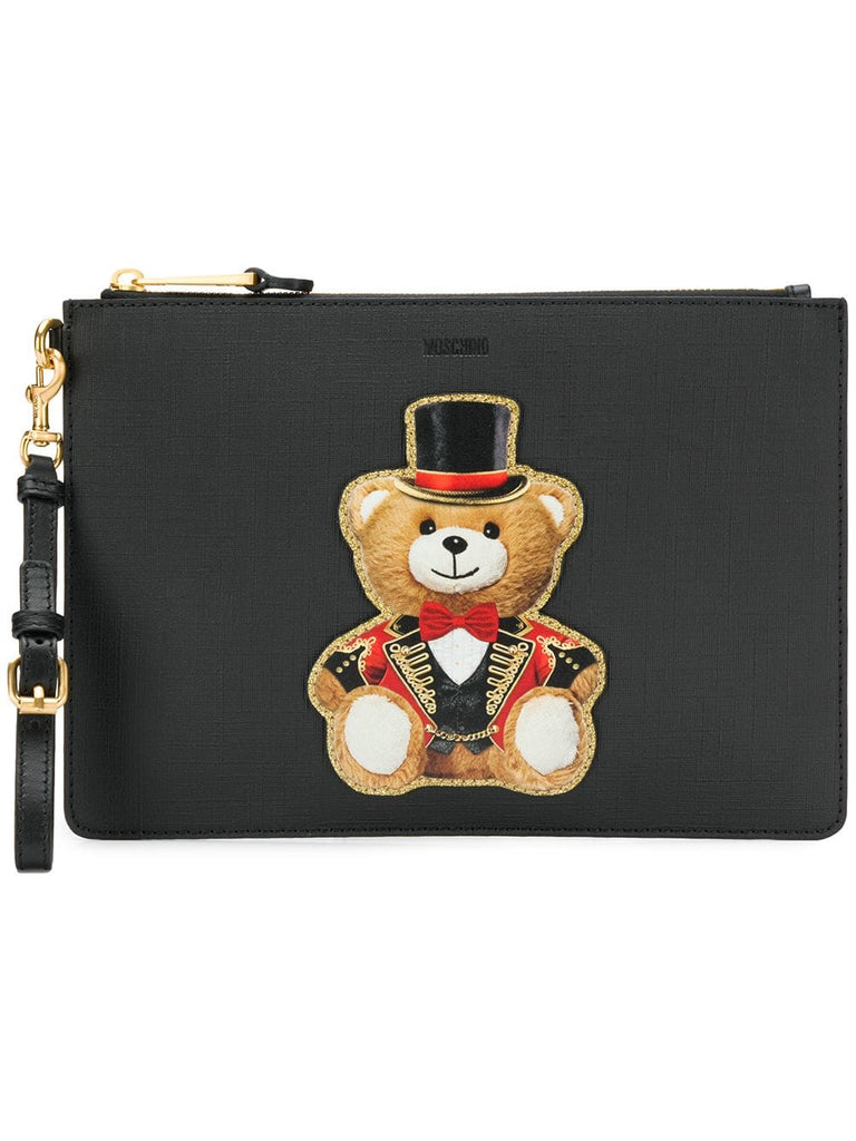 appliqué circus bear clutch