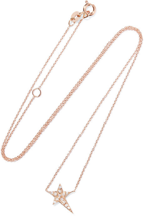 Star 18-karat rose gold diamond necklace