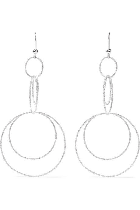 Florentine 18-karat white gold earrings