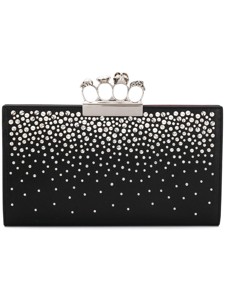 four-ring crystal embellished clutch