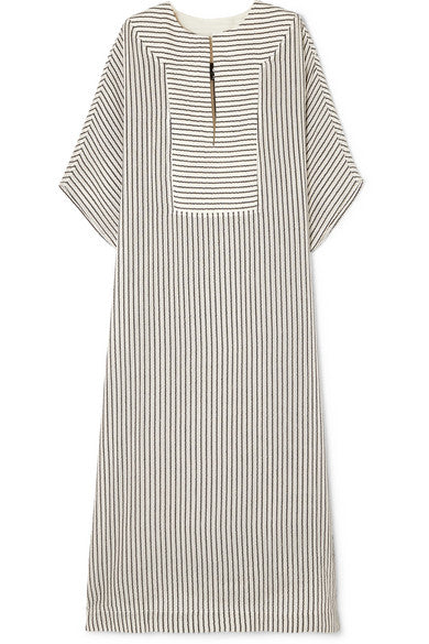 Tia striped cotton-gauze kaftan