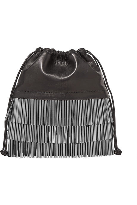 Ryan mini fringed leather bucket bag