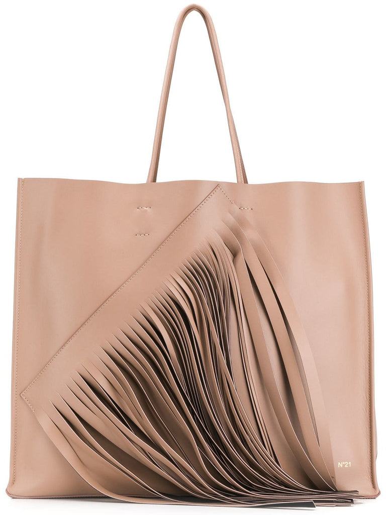 fringe detail tote bag