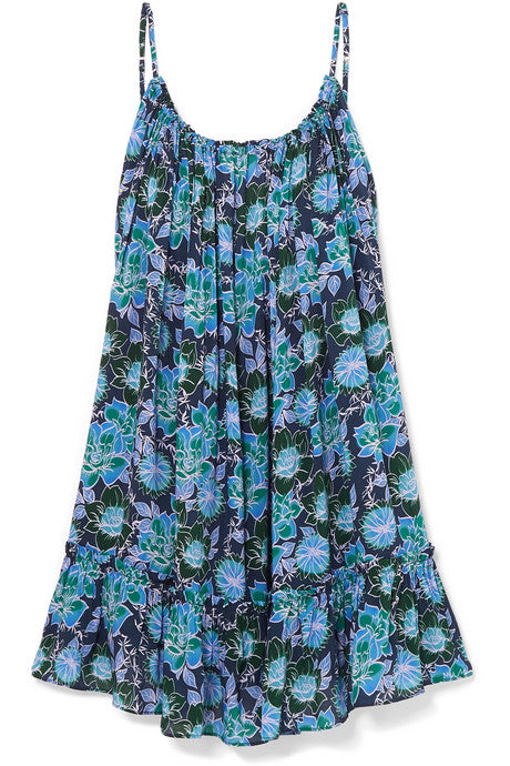 Faye open-back ruffled floral-print crepe de chine dress