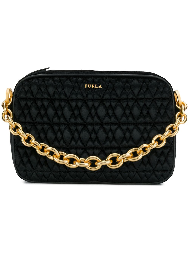 chain embellished cross-body bag