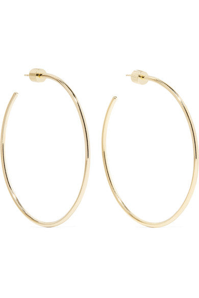 Skinny gold-plated hoop earrings