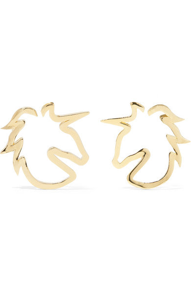 Baby Unicorn gold-plated hoop earrings