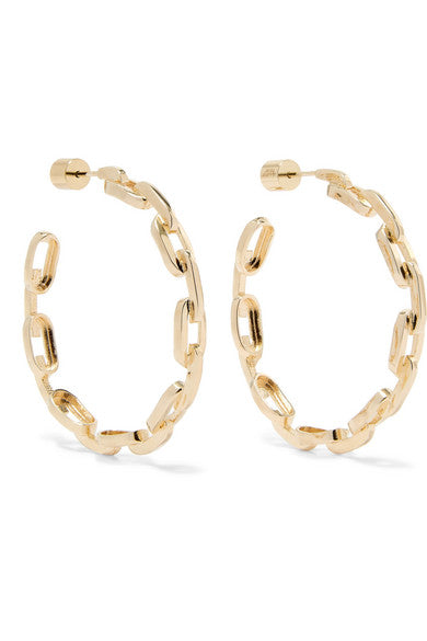 Baby Chain Link gold-plated earrings