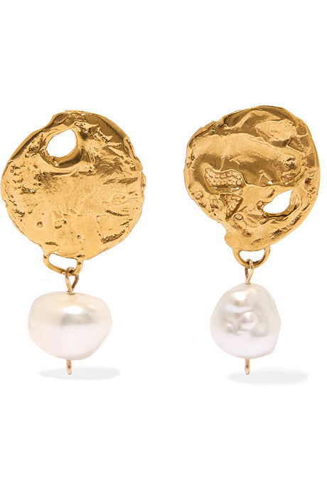 Beacon gold-plated pearl earrings